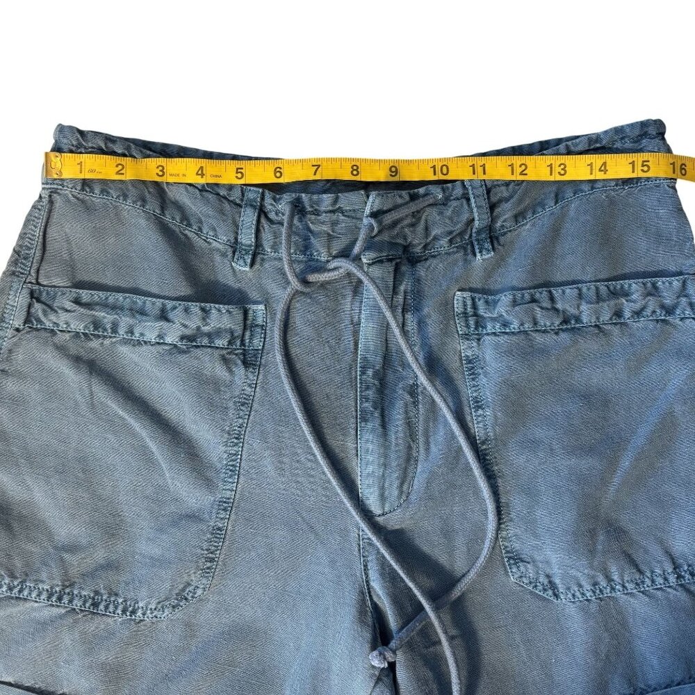 Sundance Sea Level Blue Casual Drawstring Shorts Size M Cotton-Linen Blend - Picture 4 of 8